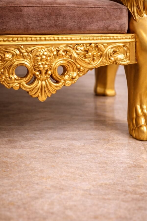 A Royal Wooden Lion Chair for Guruji view 8