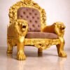 A Royal Wooden Lion Chair for Guruji view 10