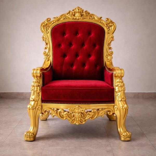 Guru Maharaj ji Chair in Antique Gold Polish view 4