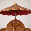 Guruji Singhasan Chair with Canopy in Teak Wood view 11