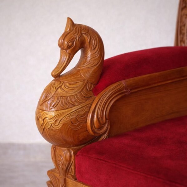 Guruji Singhasan Chair with Canopy in Teak Wood view 5