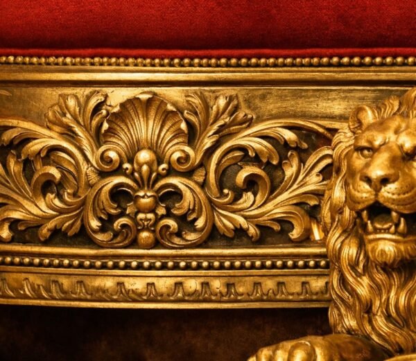 Handcrafted Wooden Singhasan Chair for Guruji view 4