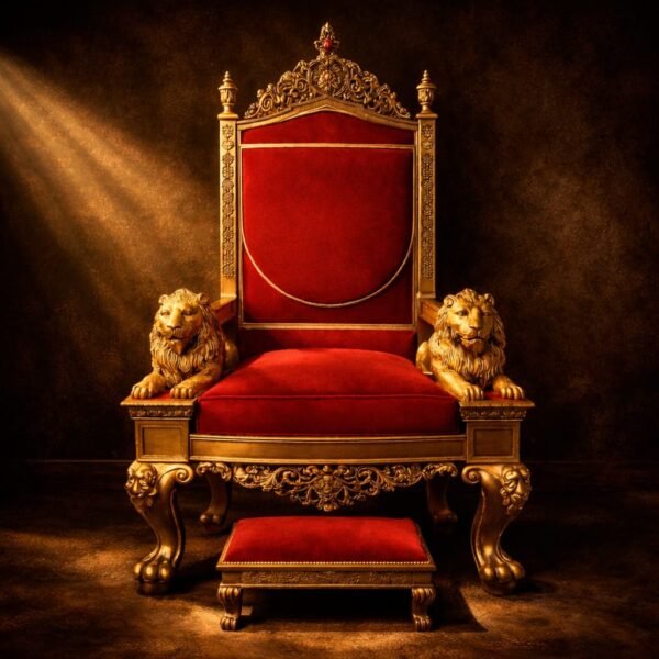 Handcrafted Wooden Singhasan Chair for Guruji view 6