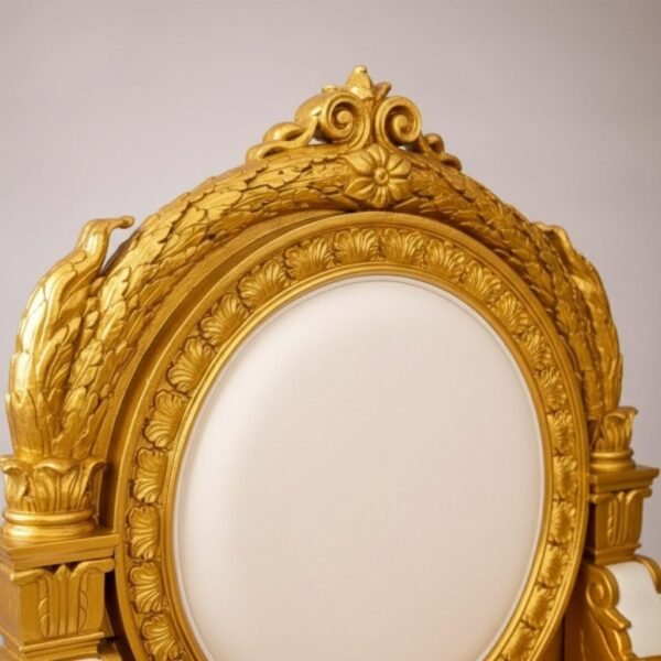 Lion Handle Chair in Wood for Guruji – Royal Handcrafted Singhasan view 8