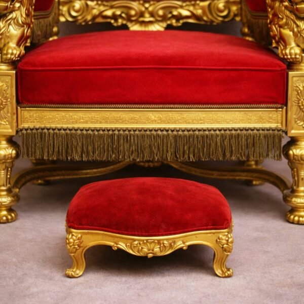 Lion Handle Guruji Wood Chair in Premium Teak Wood view 8