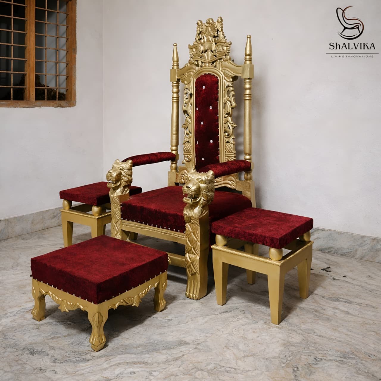 Wooden Carving Chair Design for Guruji view 3