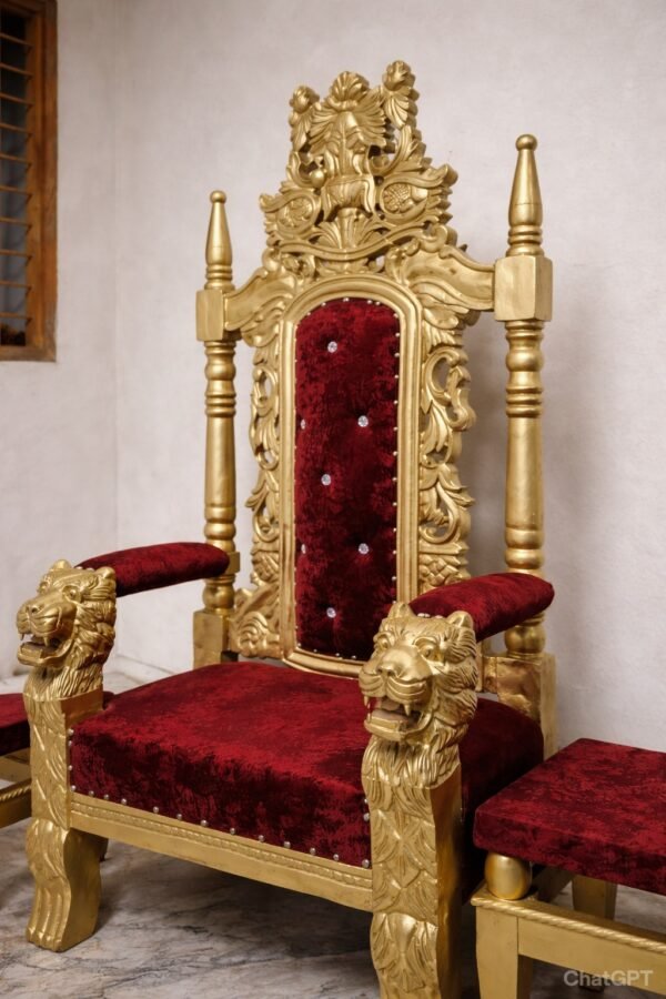 Wooden Carving Chair Design for Guruji view 6