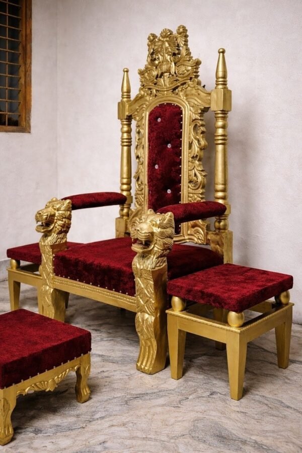 Wooden Carving Chair Design for Guruji view 7
