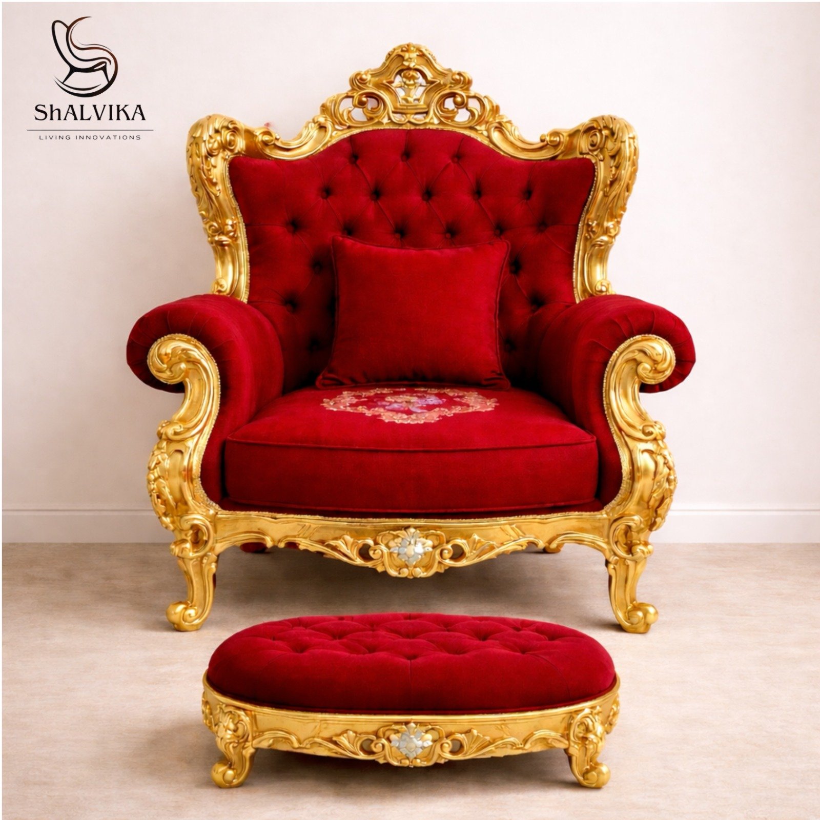 Wooden Chair for Guruji in Royal Finish view 3