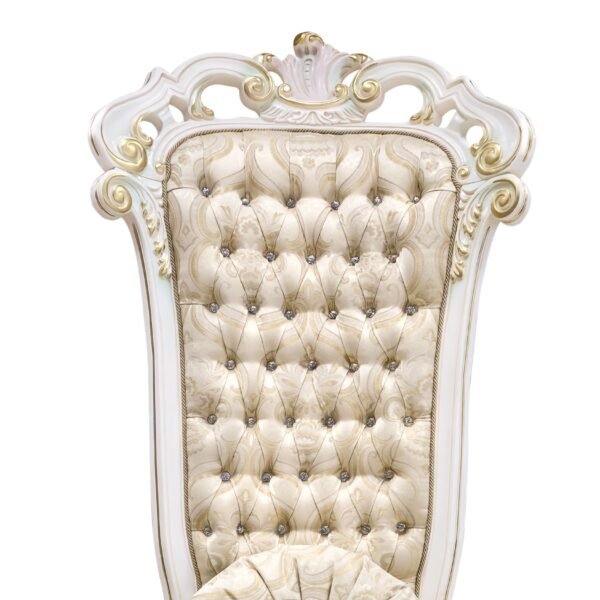 Wooden High Back Guruji Chair in White Duco Paint view 5