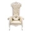 Wooden High Back Guruji Chair in White Duco Paint view 7