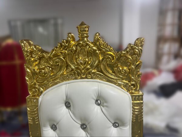 Wooden Royal King Throne Chair Set view 5