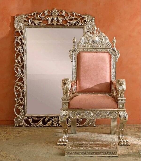 Wooden Royal Maharaja Style Guruji Chair in Teak Wood view 4