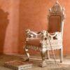 Wooden Royal Maharaja Style Guruji Chair in Teak Wood view 9