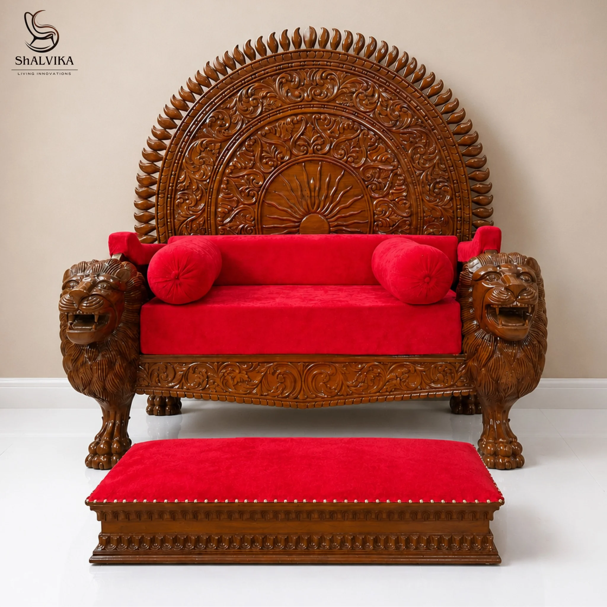 Luxury Lion Design Maharaja Singhasan for Guruji