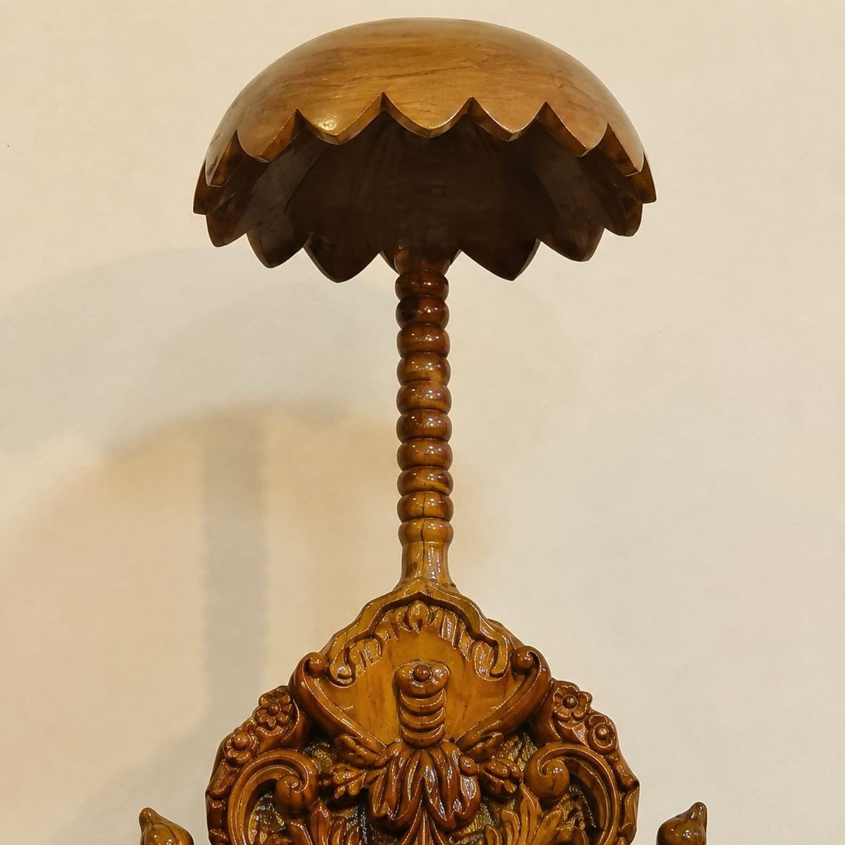 Traditional Wooden Guruji Chair with Canopy view